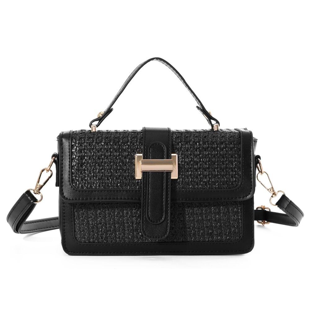 9672 Straw Crossbody Beach Handbag Summer Straw Purses Woven Shoulder